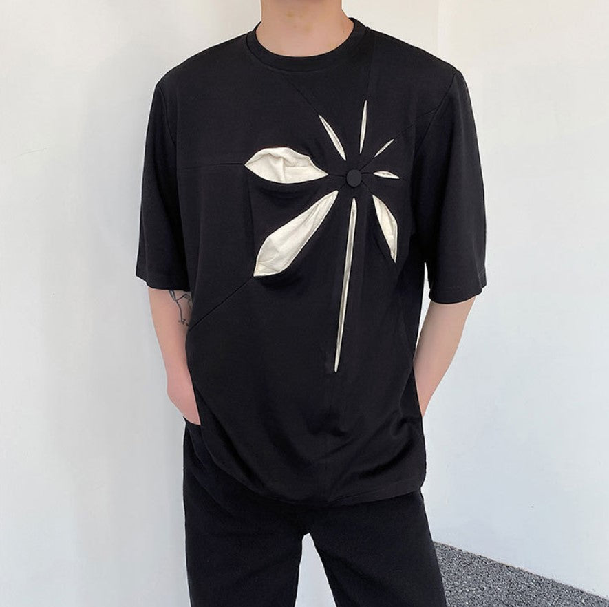 フラワーマークTシャツ カットソー ／ユニセックス モレビー