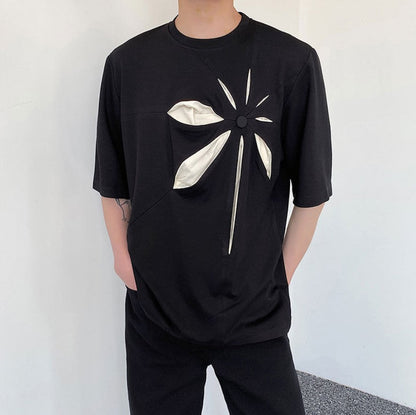 フラワーマークTシャツ カットソー ／ユニセックス モレビー