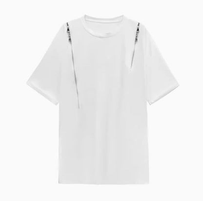 ファスナーデザインロングTシャツ ／TEA