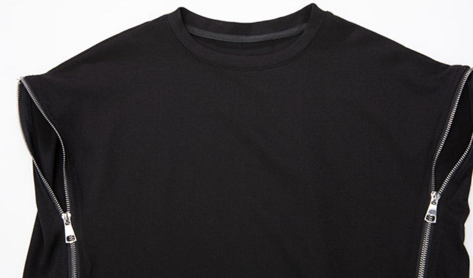 ノースリーブTシャツ ショート丈 クロップドシャツ ドロップショルダー ／TEA