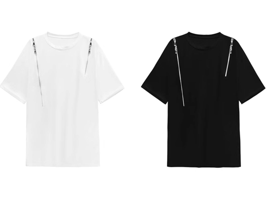 ファスナーデザインロングTシャツ ／TEA