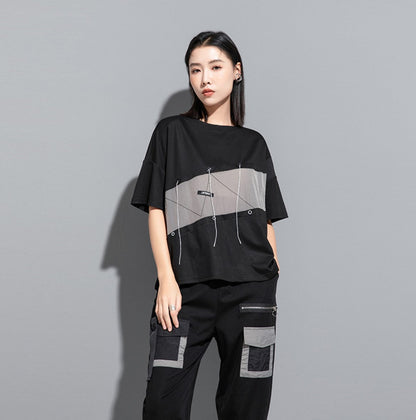 個性派Tシャツ/カットソー バイカラー ／TEA