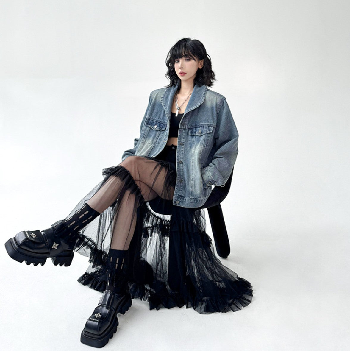 レトロスタイルモードデニムジャケット ／TEA