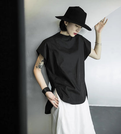 ルーズ感半袖Tシャツ/カットソー スリット ／TEA