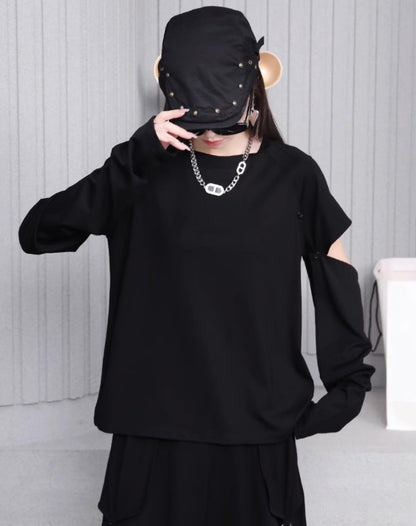 カットデザインTシャツ/カットソー 長袖 半袖／TEA