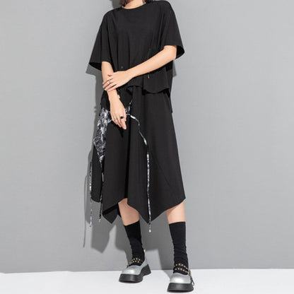 モダンアシンメトリー半袖Tシャツ ／TEA