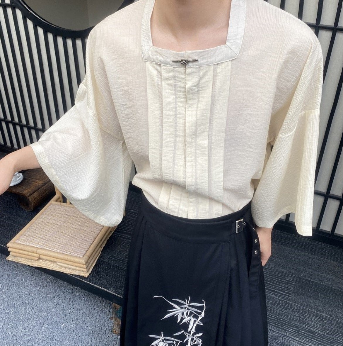 和風モダン羽織風Tシャツ ／TEA