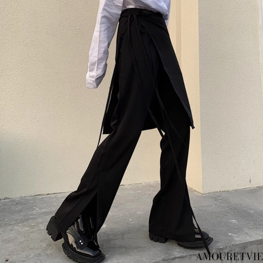 スタイリッシュレイヤードサルエルパンツ ／ユニセックス モレビー