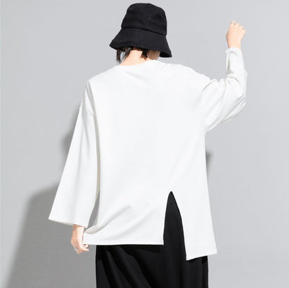 アシンメトリーリングデザインTシャツ/カットソー オーバーサイズ ／TEA
