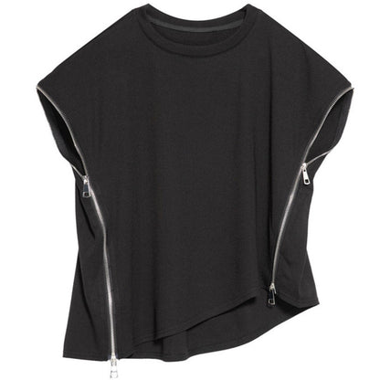 ノースリーブTシャツ ショート丈 クロップドシャツ ドロップショルダー ／TEA