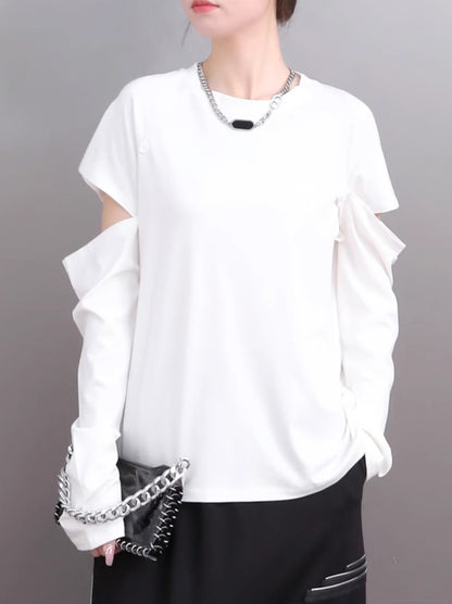 カットデザインTシャツ/カットソー 長袖 半袖／TEA