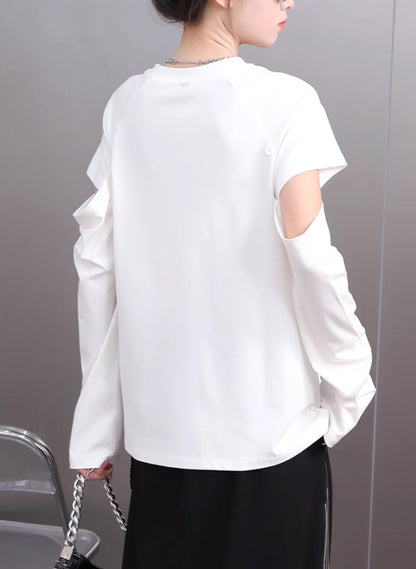 カットデザインTシャツ/カットソー 長袖 半袖／TEA
