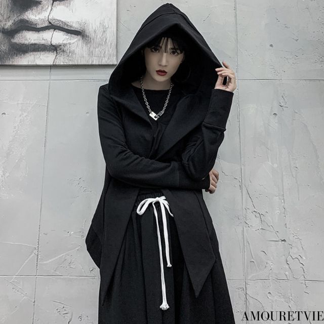 フード付きスタイリッシュジャケット カーディガン ／レディース モレビー｜モード系ファッションブランド