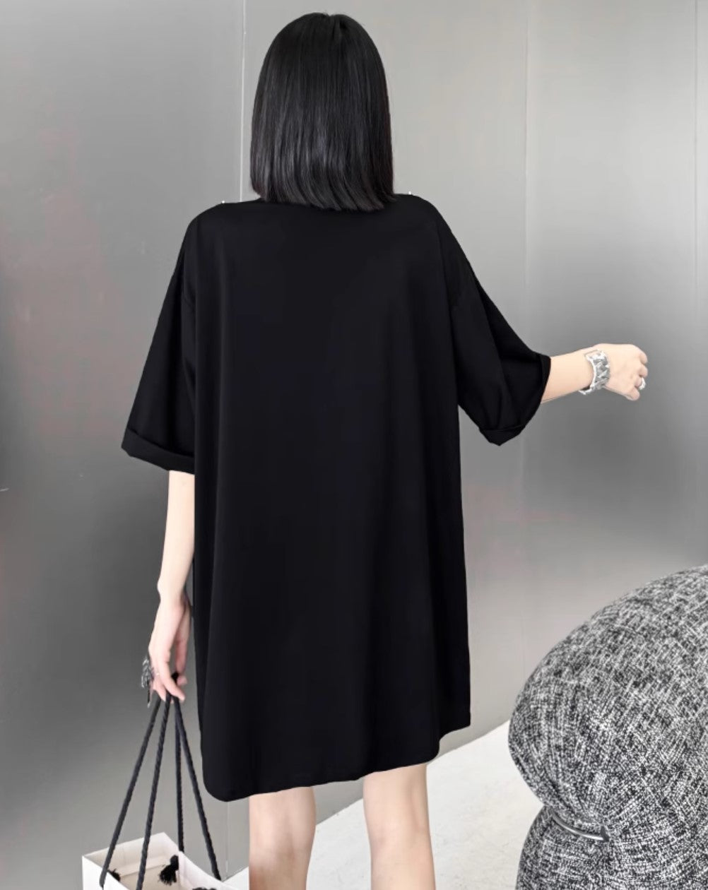 ファスナーデザインロングTシャツ ／TEA
