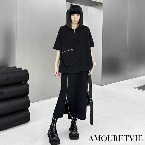 アシンメトリーデザイン上下セットアップ ／レディース モレビー｜モード系ファッションブランド