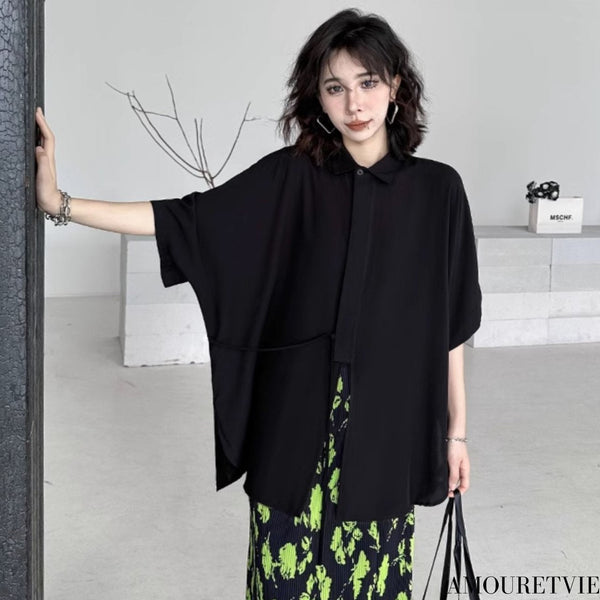 和風羽織風シャツ/ブラウス ビッグスリーブ オーバーサイズ ／レディース モレビー｜モード系ファッションブランド