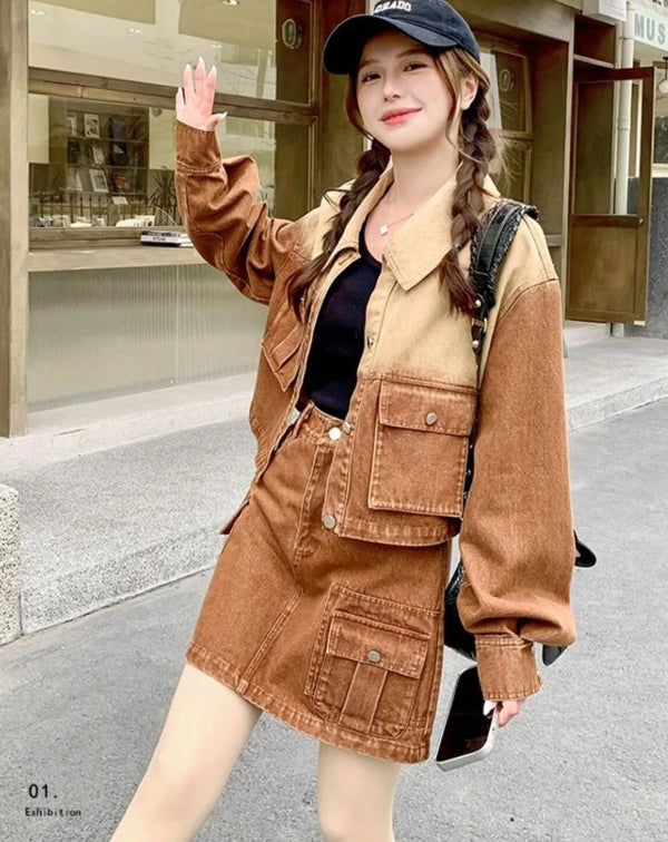 デニムセットアップ レディース｜ストリートカジュアル【TEA】