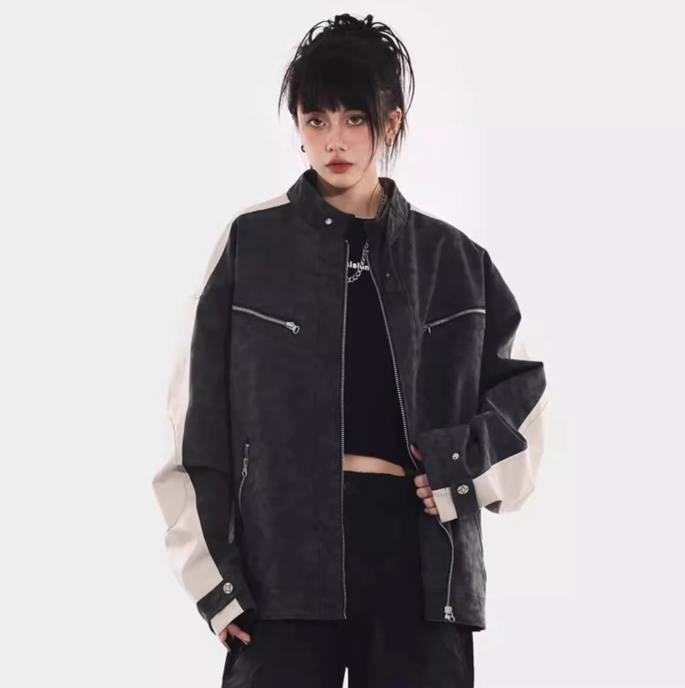 フェイクレザージャケット レディース｜モードデザイン【TEA】