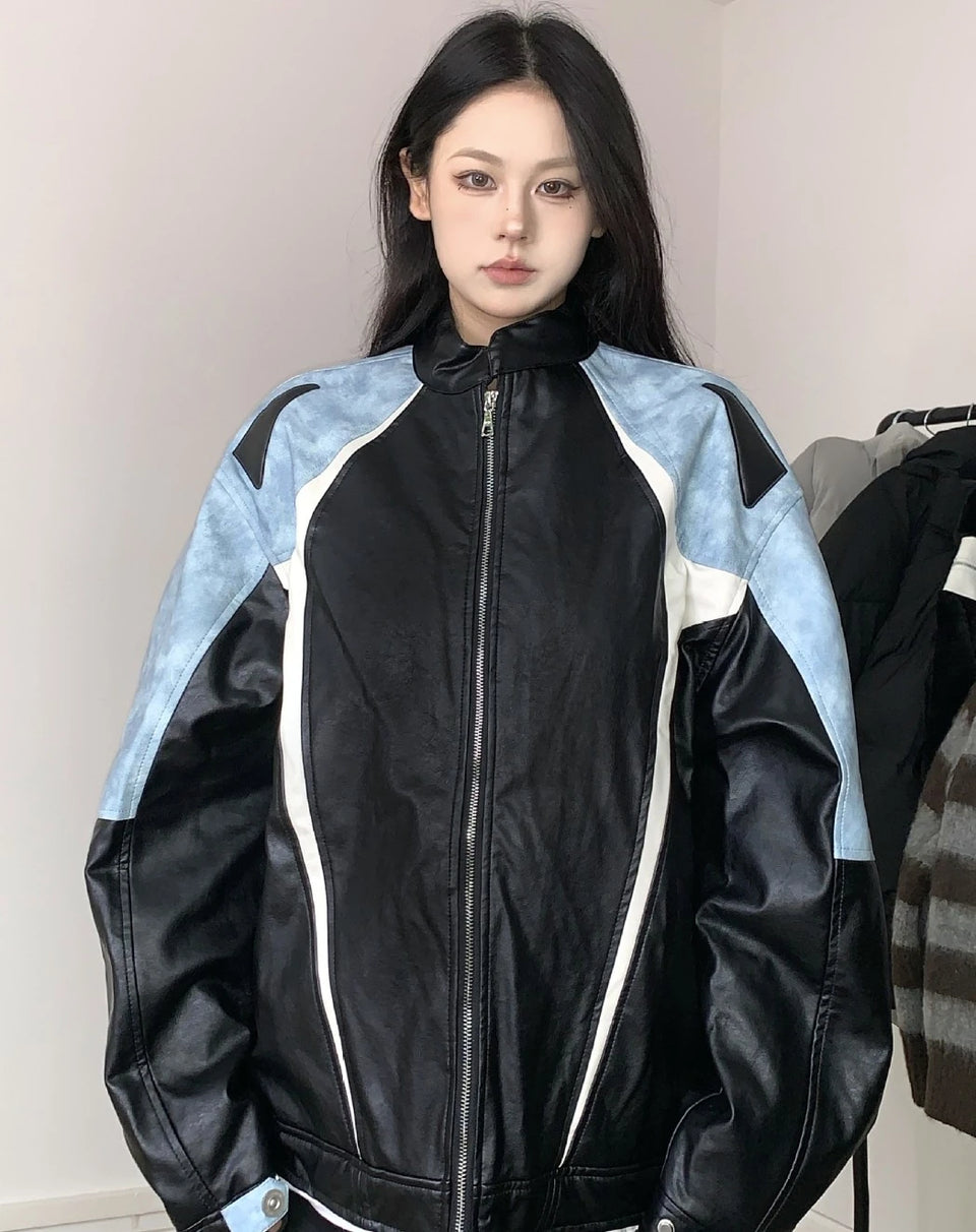 フェイクレザージャケット レディース｜レーシングデザイン【TEA】