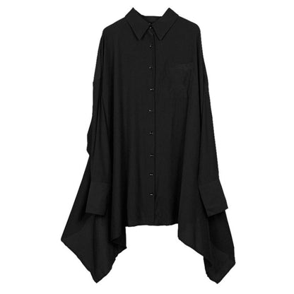 ロングシャツ ロングスカート 上下セット セットアップ ブラック ／TEA