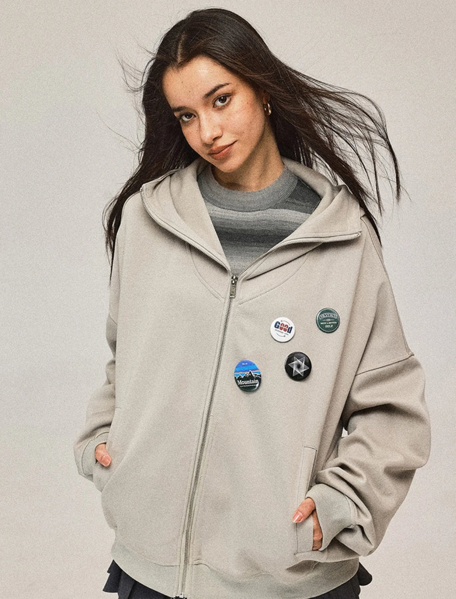 ハイネックパーカー レディース｜バッジデザイン【TEA】